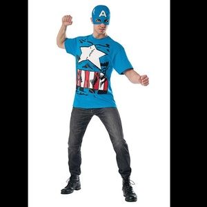 Captain America Rubie’s Shirt Headpiece New M